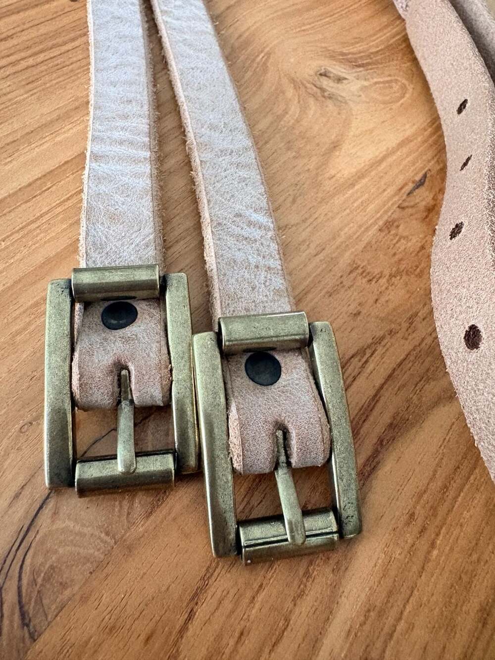 BRAVE Leather Canada Double Buckle Braided Leather Belt Size 32